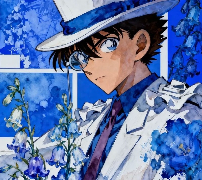 Ảnh Avatar Kaito Kid với nền đêm cực chất nghệ thuật