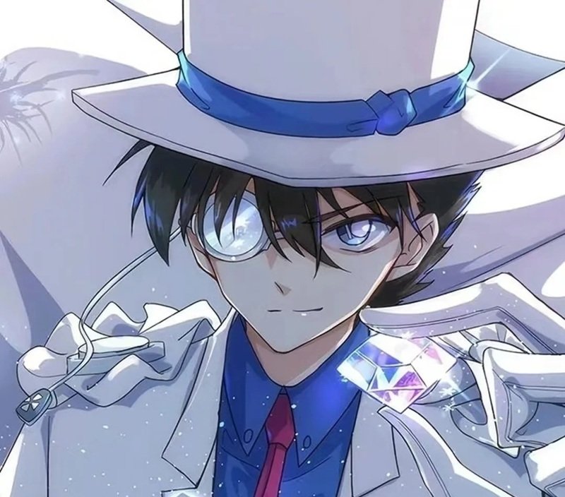 Hình Avatar Kaito Kid với nụ cười bí ẩn cực ngầu