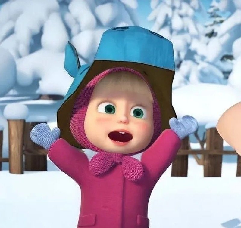 Hình avatar Masha cute với biểu cảm tinh nghịch đáng yêu