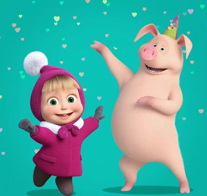 Avatar Masha cute với nền màu pastel cực nhẹ nhàng