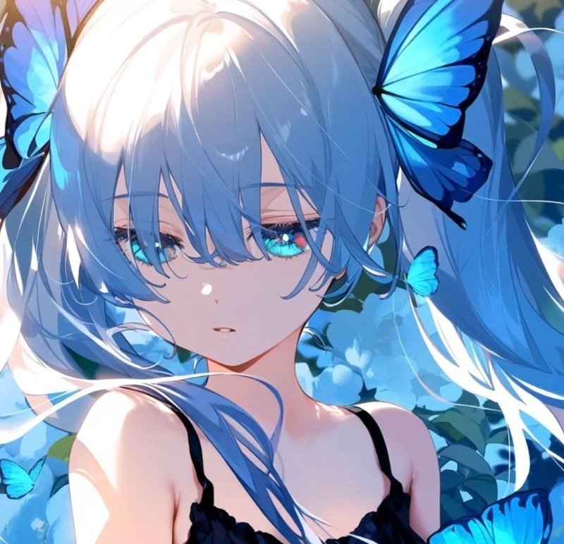 avatar màu xanh dương anime 10