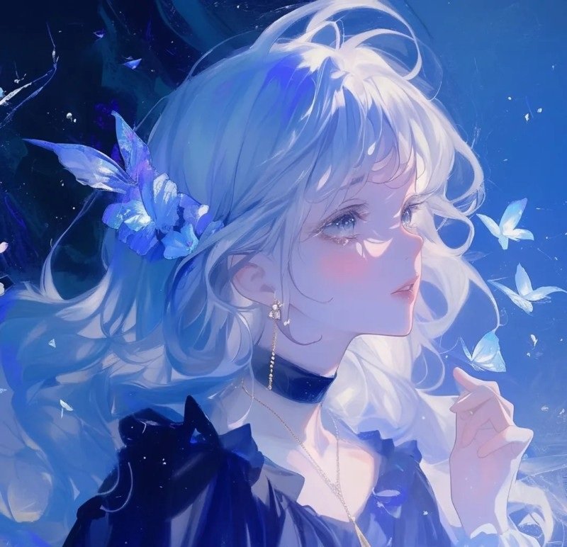 avatar màu xanh dương anime 24