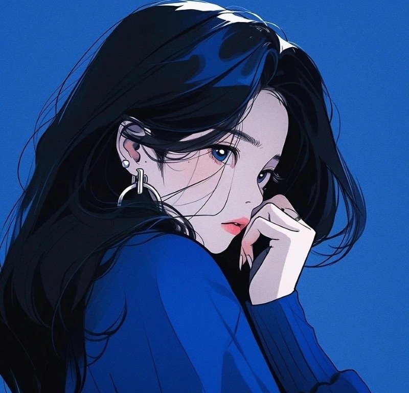 avatar màu xanh dương anime 25
