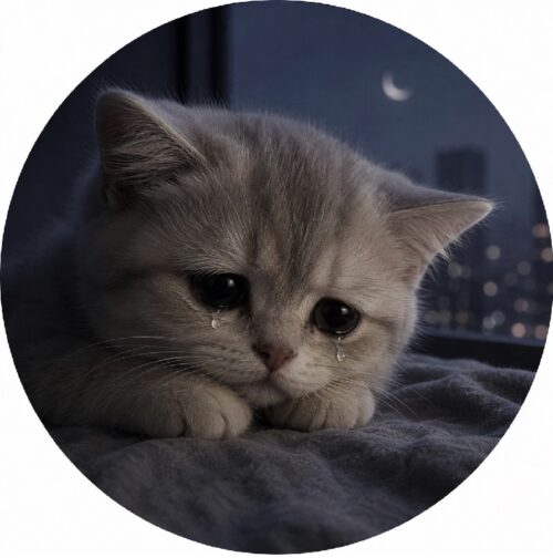 Avatar mèo buồn đáng thương, ngơ ngác đầy cảm xúc