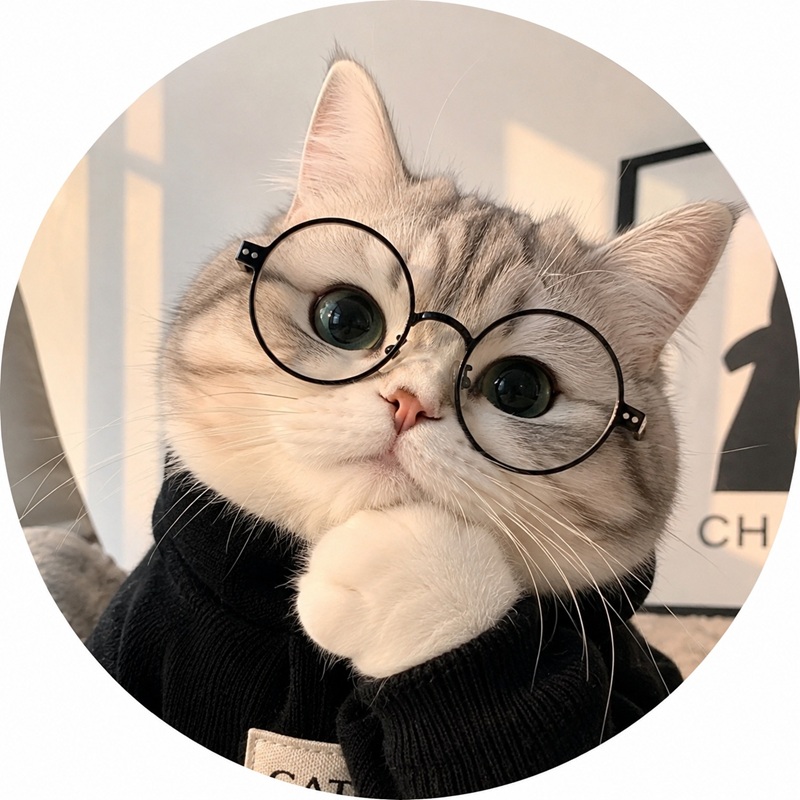 Avatar mèo đeo kính cute tươi tắn, gần gũi đáng yêu