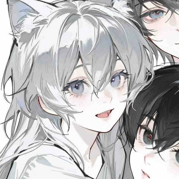 Avatar nhóm 3 người cute tông màu nhẹ nhàng