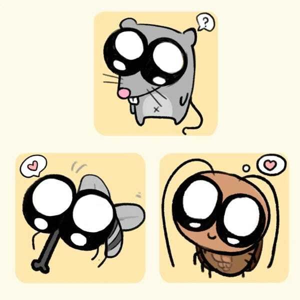 Hình chibi ba người với biểu cảm vui nhộn