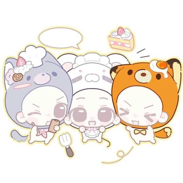 Avatar nhóm 3 người cute màu pastel xinh xắn