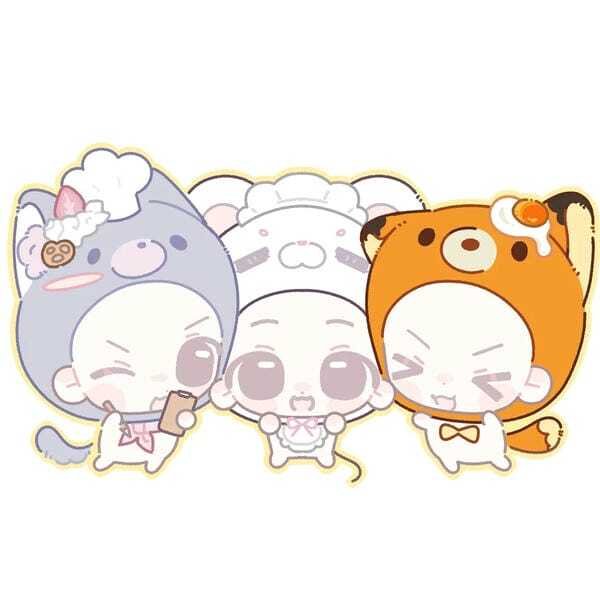 Avatar nhóm 3 người cute chibi ngộ nghĩnh