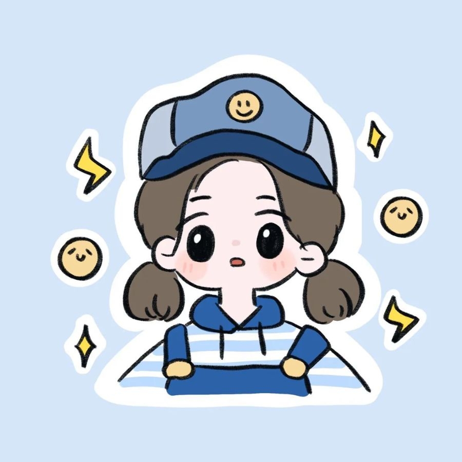 chibi cô gái xanh dương