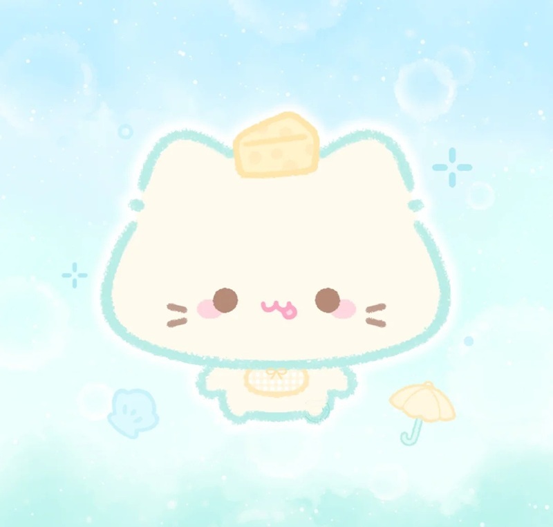 avt avatar màu xanh dương cute 11