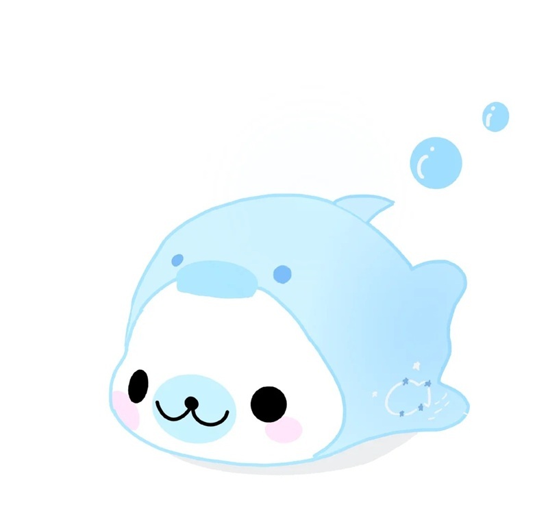 avt avatar màu xanh dương cute 15