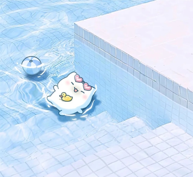 avt avatar màu xanh dương cute 17