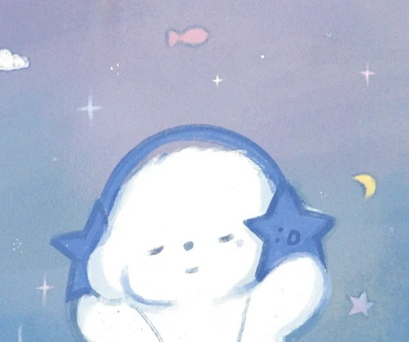 avt avatar màu xanh dương cute 2