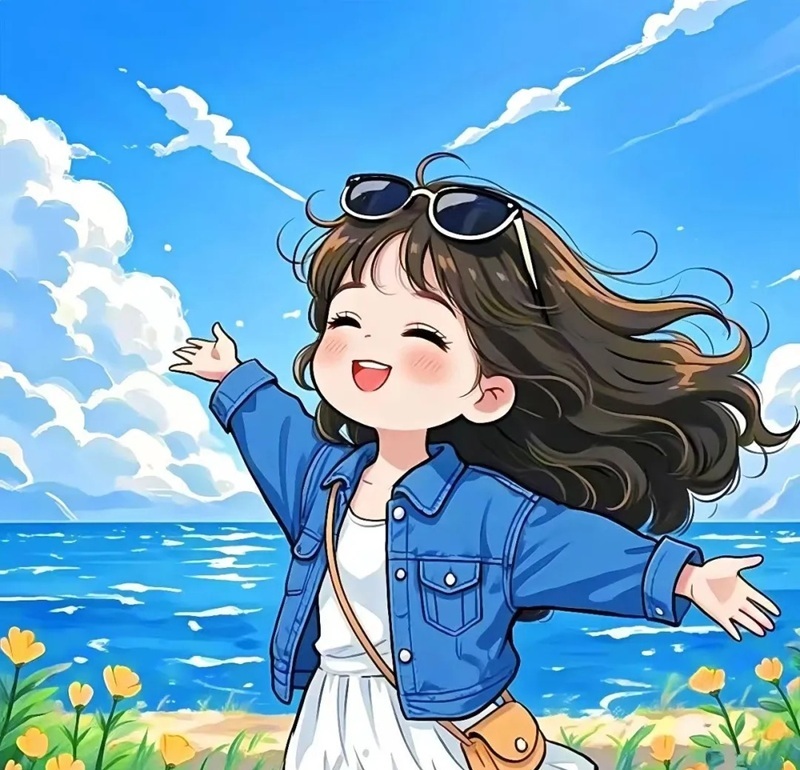 avt avatar màu xanh dương cute 22