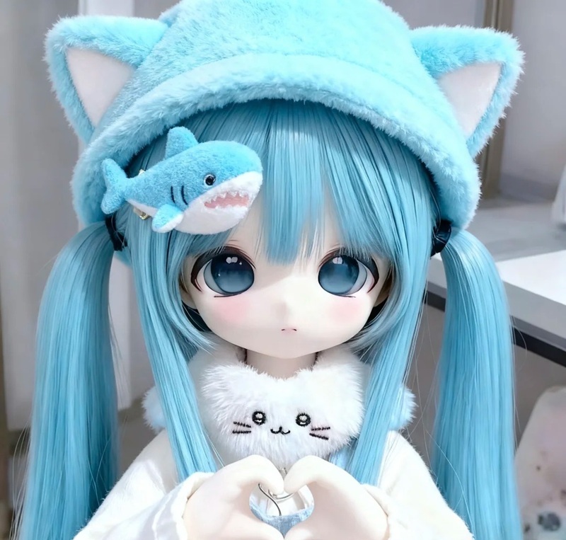 avt avatar màu xanh dương cute 7