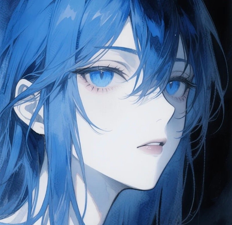 blue anime avatar 32