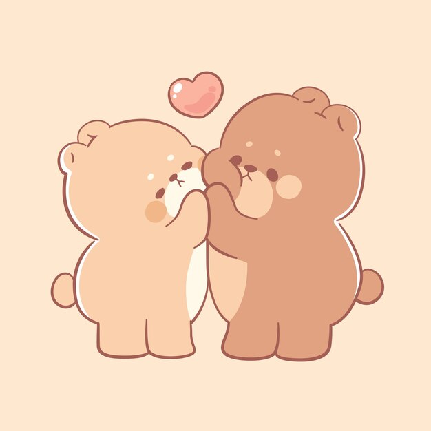 Avatar gấu nâu cute, xinh xắn, vui nhộn, đáng yêu 46 Cute bear couple holding hands Vectors - Download Free High-Quality Vectors | Magnific (formerly Freepik)