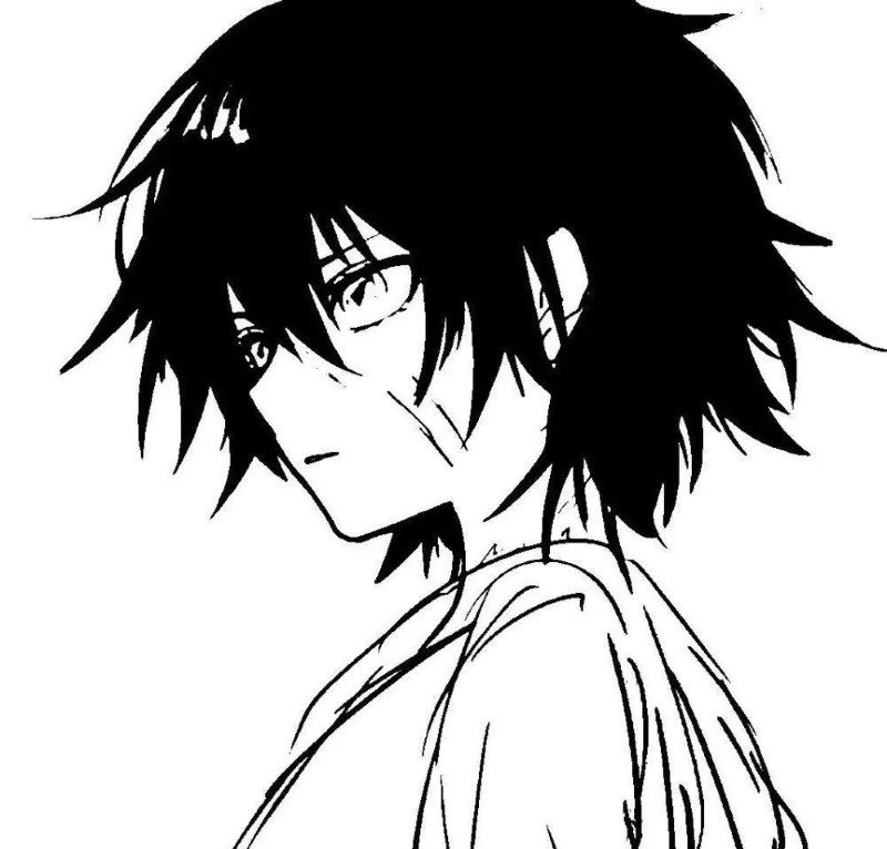 sad boy avatar anime đen trắng 14