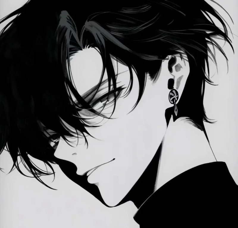 sad boy avatar anime đen trắng 2