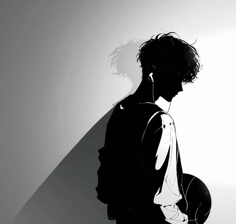 sad boy avatar anime đen trắng 25