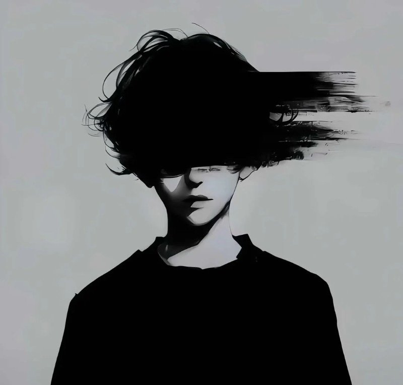 sad boy avatar anime đen trắng 27