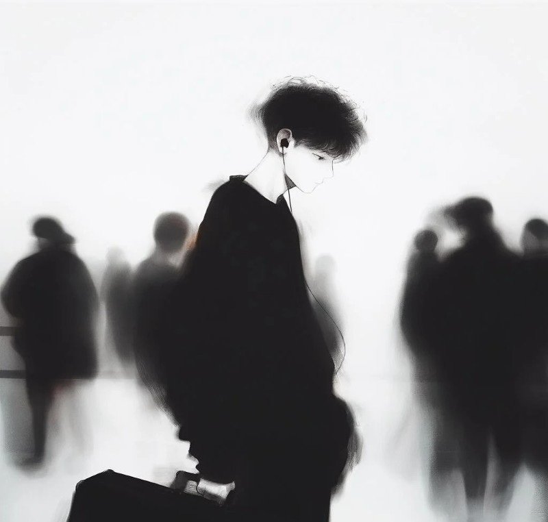sad boy avatar anime đen trắng 29