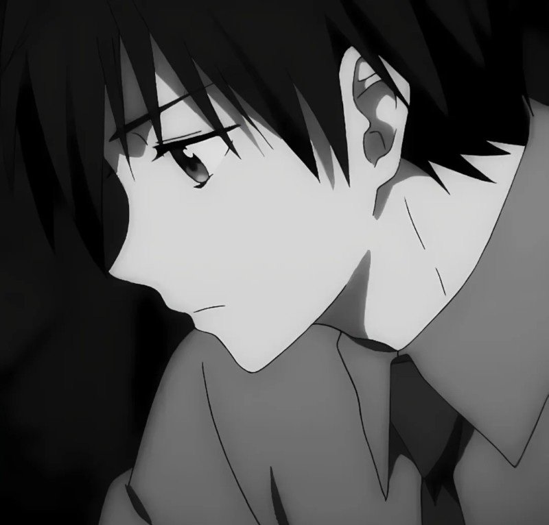 sad boy avatar anime đen trắng 30